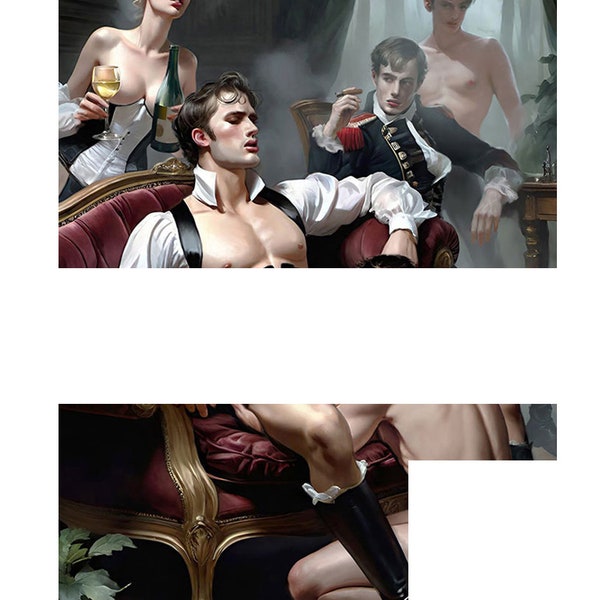 The salon guys. Canvas print 28x47cm