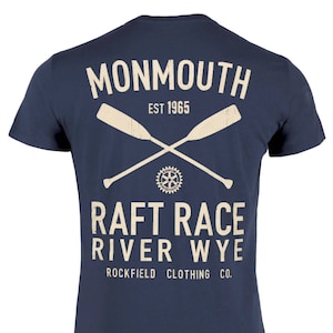 Monmouth Raft Race - River Wye -UK river race - Rafting, sailing, canoeing, boating distressed vintage style old school style T-shirt