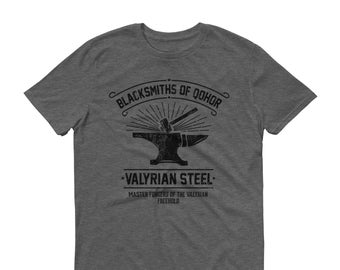Blacksmiths of Qohor - Valyrian Steel  Mens T-shirt - Inspired by Game of Thrones. Mens Game of Thrones T-shirt. Gift, Fan Shirt