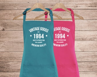 Birthday Apron, Vintage 30th 40th 50th 60th Birthday Apron for Cooking, Baking or Crafting. Fun birthday Gift, Vintage Apron, Novelty Apron