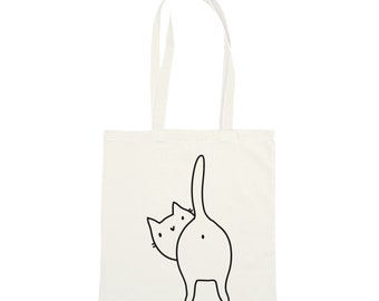 Funny Cat Shopper Bag - Cats Bottom Tote bag - Great gift for cat lovers everywhere.