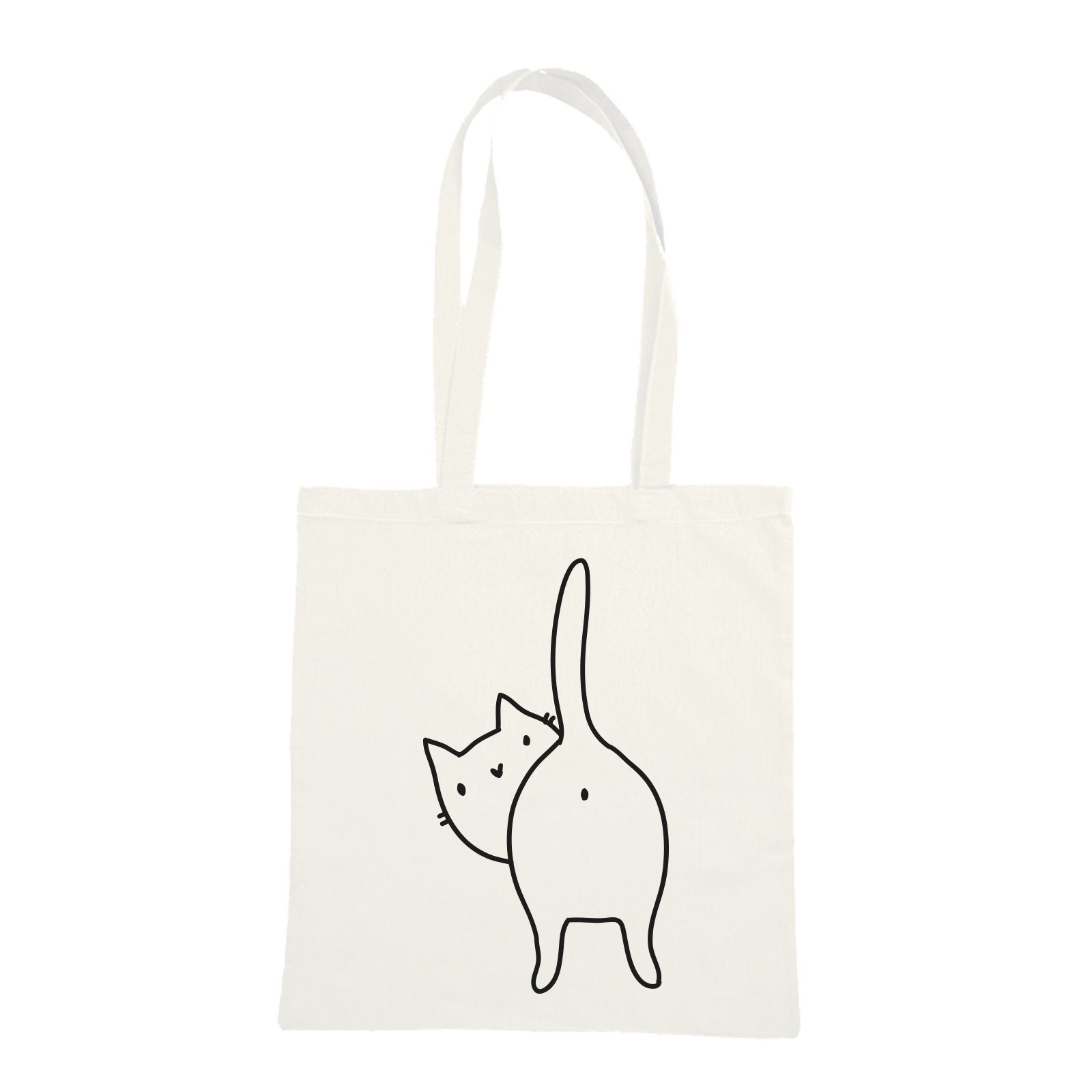 Funny Cat Shopper Bag - Cats Bottom Tote bag - Great gift for cat lovers everywhere. Organic Cotton