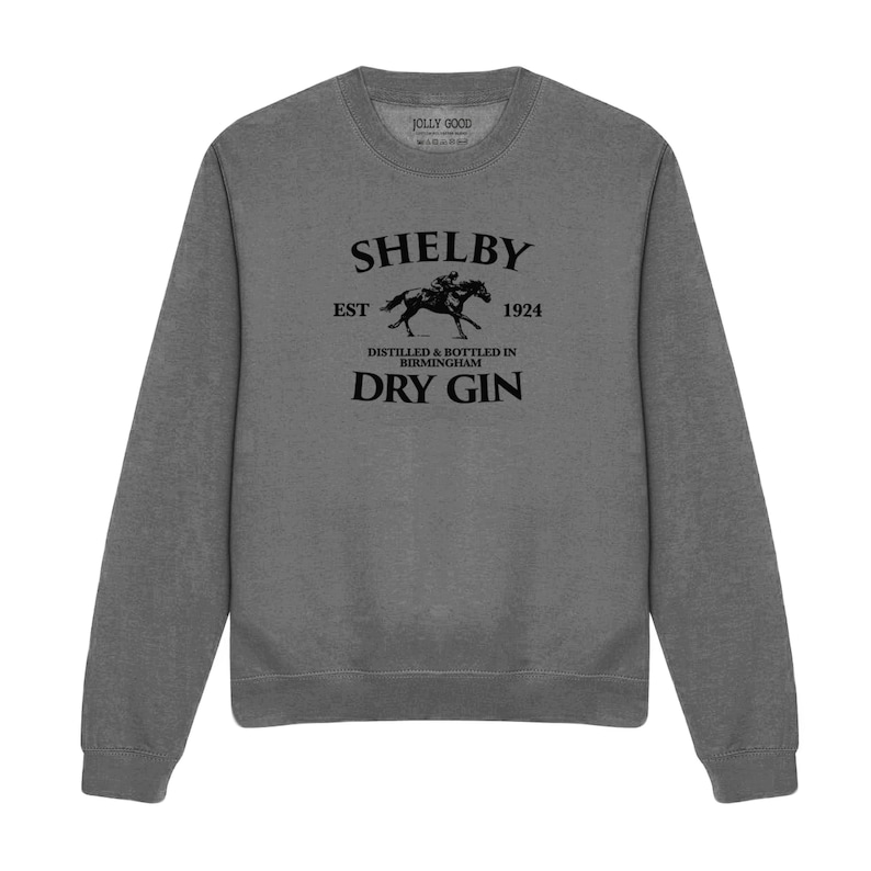 Shelby Gin Company Sweatshirt Inspired by Peaky Blinders, Shelby Gin Peaky Blinders, Shelby Co Birmingham, Unisex Jumper, Mens Sweater Graphite Grey