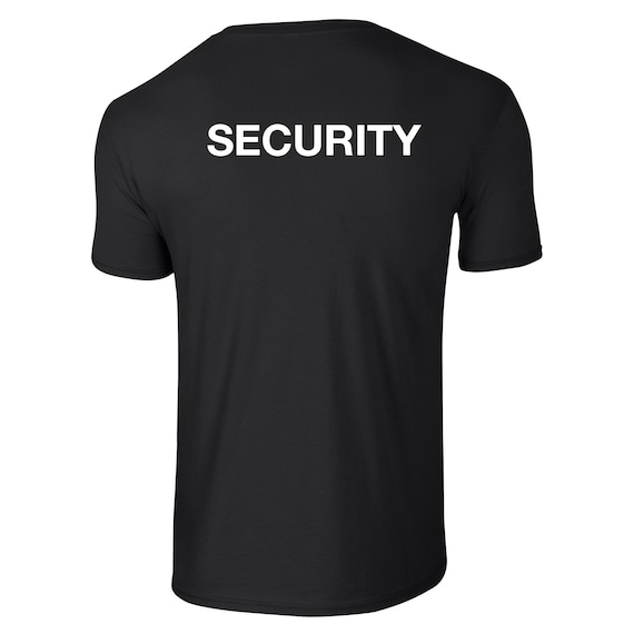 Black-White, 3XL NYC FACTORY Security Polo Shirt Front Back Print Mens Tee Staff Event Uniform Bouncer Screen Printed