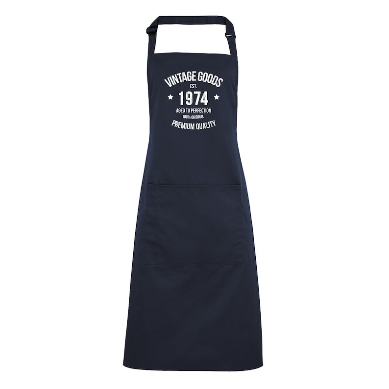 Birthday Apron, Vintage 30th 40th 50th 60th Birthday Apron for Cooking, Baking or Crafting. Fun birthday Gift, Vintage Apron, Novelty Apron Dark Blue