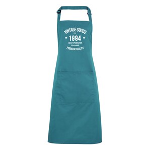 Tablier d'anniversaire, tablier vintage 30e 40e 50e 60e anniversaire pour la cuisine, la pâtisserie ou l'artisanat. Cadeau danniversaire amusant, tablier vintage, tablier de nouveauté Teal