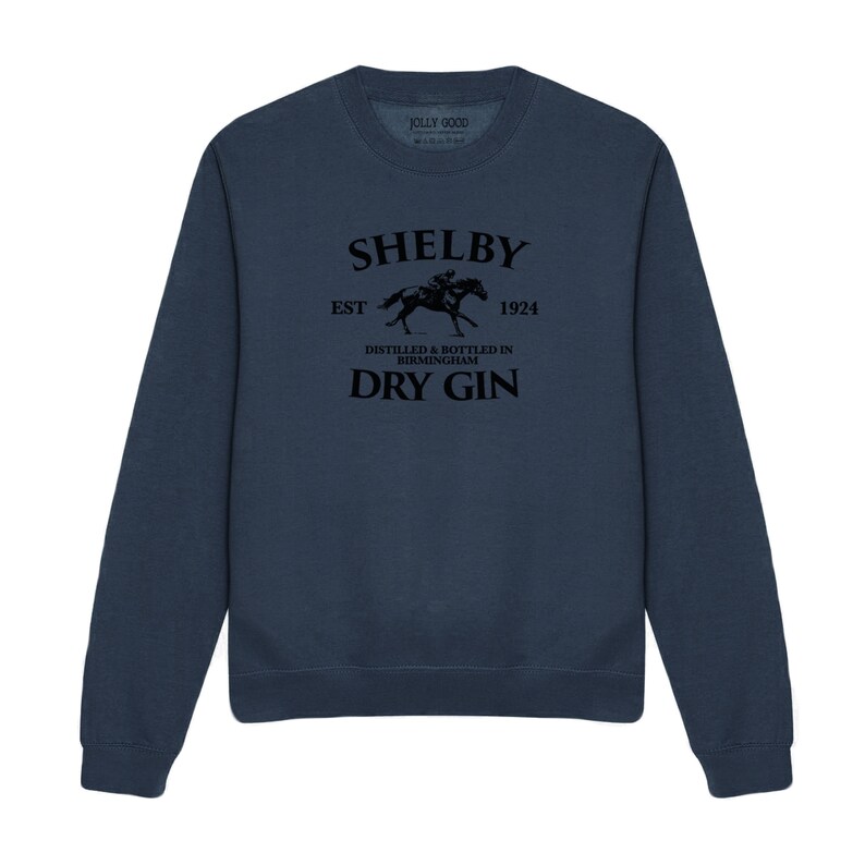 Shelby Gin Company Sweatshirt Inspired by Peaky Blinders, Shelby Gin Peaky Blinders, Shelby Co Birmingham, Unisex Jumper, Mens Sweater Airforce Blue