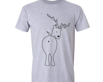 Mens / Novelty Christmas / Funny T-shirt / Reindeer Bum / Novelty tshirt / Gift for him / Reindeer t-shirt / Christmas tee / Xmas shirt