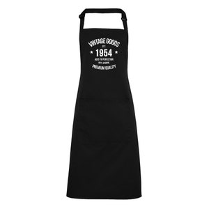 Birthday Apron, Vintage 30th 40th 50th 60th Birthday Apron for Cooking, Baking or Crafting. Fun birthday Gift, Vintage Apron, Novelty Apron Black