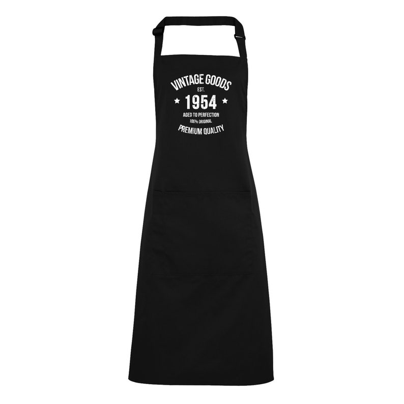 Tablier d'anniversaire, tablier vintage 30e 40e 50e 60e anniversaire pour la cuisine, la pâtisserie ou l'artisanat. Cadeau danniversaire amusant, tablier vintage, tablier de nouveauté Noir