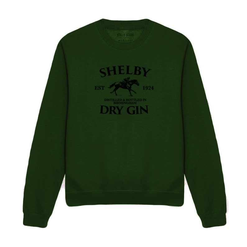 Shelby Gin Company Sweatshirt Inspired by Peaky Blinders, Shelby Gin Peaky Blinders, Shelby Co Birmingham, Unisex Jumper, Mens Sweater Bottle Green