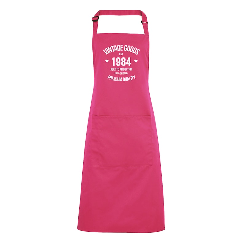 Birthday Apron, Vintage 30th 40th 50th 60th Birthday Apron for Cooking, Baking or Crafting. Fun birthday Gift, Vintage Apron, Novelty Apron Hot Pink