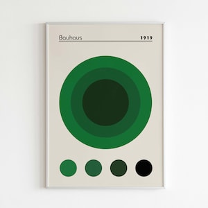 Bauhaus Print | Modern home decor | Green aesthetic decor | Retro | Gallery wall | modern contemporary | Bauhaus Poster
