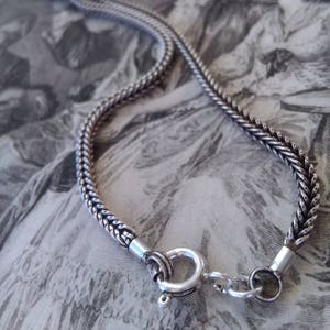 Square snake chain necklace, bali chain 925 sterling silver 13gr