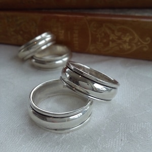 Pierścień wirujący Vikinga ze srebra próby 925, 8 gr