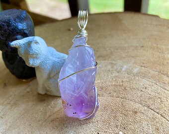 Metaphysical Gemstone Handcrafted Triple Moon Goddess Opalite Wire Wrapped Pendant Crystal Healing Stone Vermont