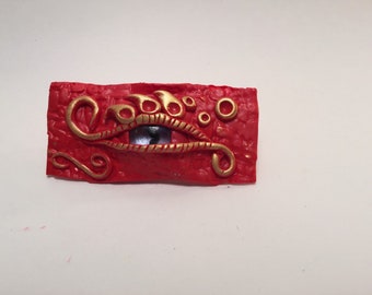 Dragon Eye Hair Clip, Red