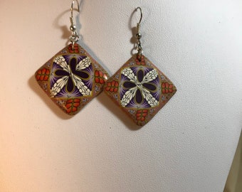 Fields of Grain line, square earrings