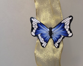 Blue butterfly hairclip