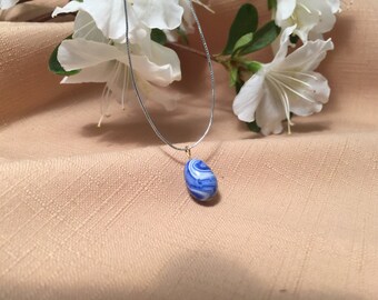 Blue Swirl Easter Egg Pendant