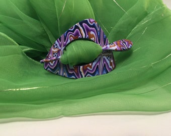 Purple abstract scarf pin
