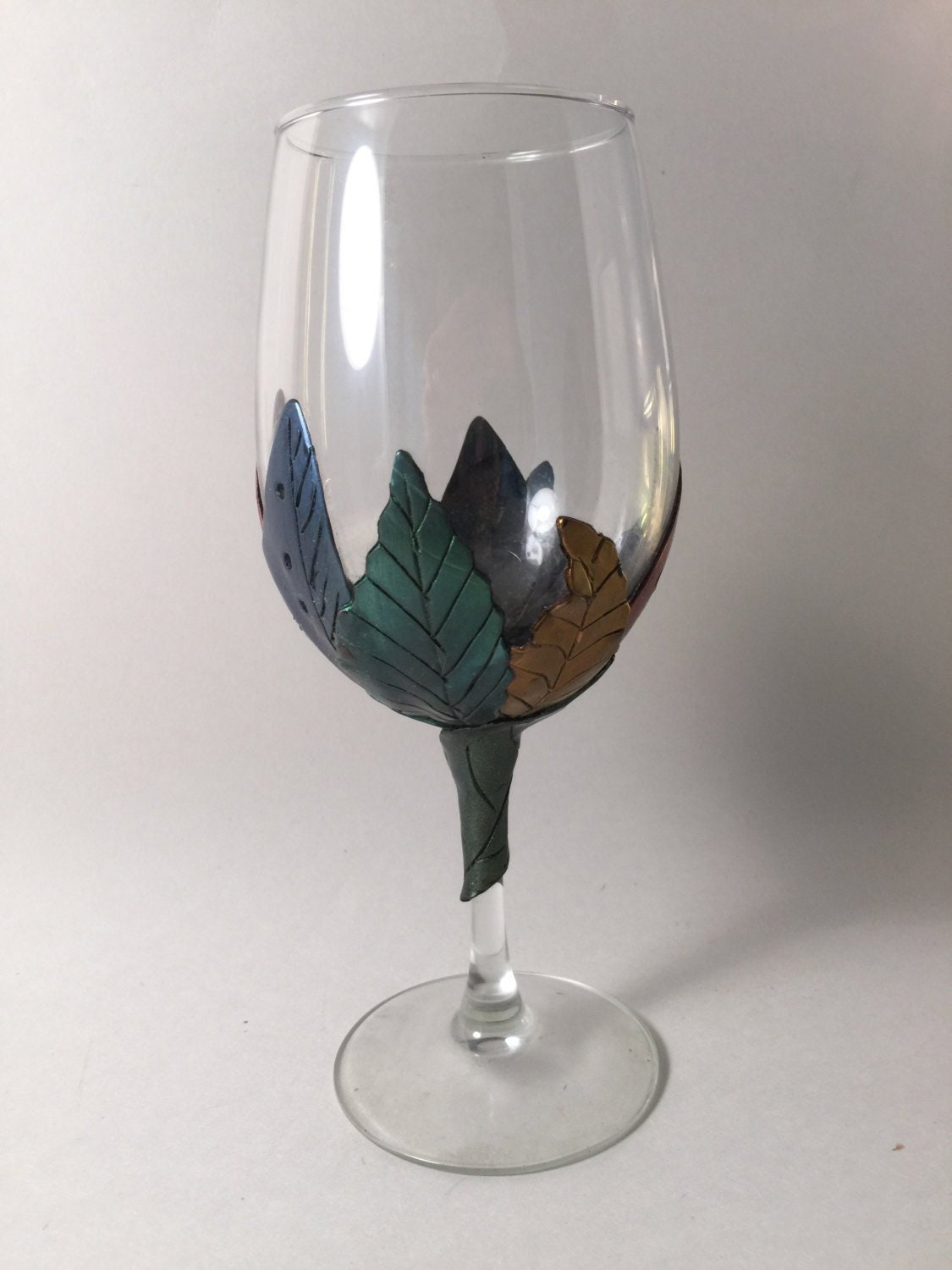 Leaf Covered Wine Glasses Etsy Leaf Covered Wine Glasses Etsy