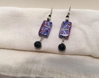 Purple abstract earings