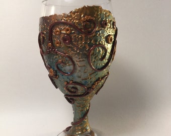 Fantasy gold dragon skin goblet