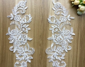 Lace applique lace wedding dress floral flower applique lace ivory