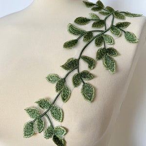 Grüne Blätter Spitzenapplikation Spitze Stickerei Spitzen Applikation Patch Brautkleid Abendkleid Hochzeitskleid Bild 2