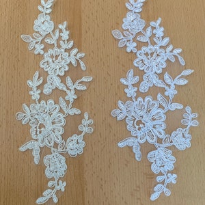 Lace applique lace wedding dress floral flower applique lace ivory, white