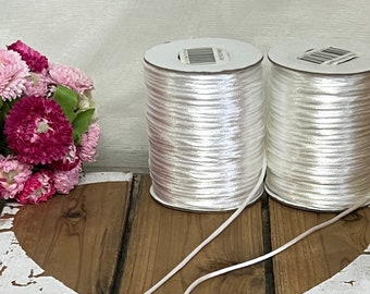 Satin cord 5 meters satin ribbon satin cord sold by the meter 2 mm ivory white