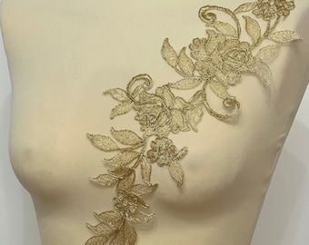 Applique in pizzo applique in pizzo fiori floreali oro