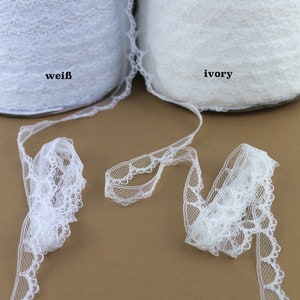 Lace ribbon tulle lace lace trim lace ribbon white ivory 12 mm