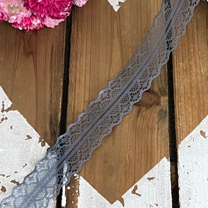 1 roll 22 meters of lace ribbon lace ribbon lace trim 2.7 cm Blau/Grau