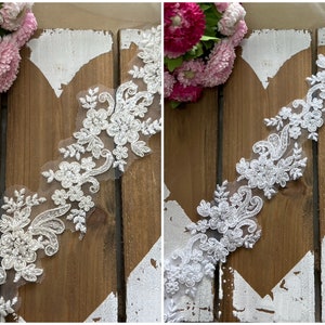 Lace Ribbon Lace Trim Lace Beads Embroidery Veil Straps Wedding Bridal Dress image 2