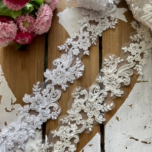 Lace Ribbon Lace Trim Lace Beads Embroidery Veil Straps Wedding Bridal Dress image 1