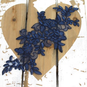 Spitzenapplikation Spitze Hochzeitskleid Floral Blume Applikation Spitze dunkelblau