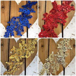 Lace Applique Lace Floral Flowers Sequins