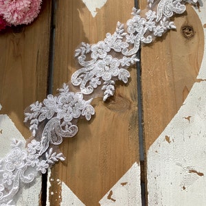 Lace Ribbon Lace Trim Lace Beads Embroidery Veil Straps Wedding Bridal Dress White