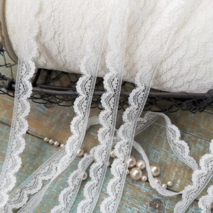 Lace ribbon tulle lace lace border ivory 15 mm