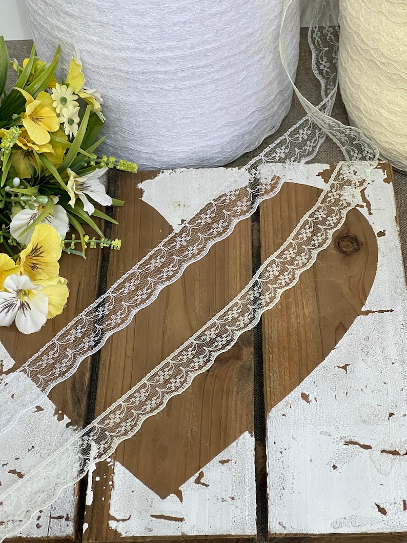 Lace ribbon tulle lace lace border ivory white 23 mm image 1