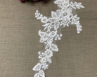 Spitzenapplikation Spitze  Blumen Blätter Hochzeit Hochzeitskleid Floral