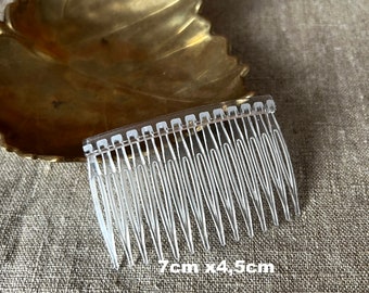 Haarkamm Kunststoff Transparent Kunststoffkamm Brautschmuck Haarschmuck Schleier-Kamm Hutherstellung