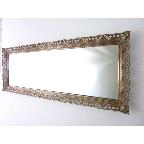 Vintage Hollywood Glamour Mirror Vanity Tray