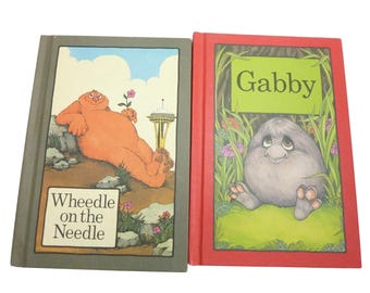 Vintage Serendipity Books Lot Wheedle on the Needle 1974 & Gabby 1983 Hardcover Stephen Cosgrove Robin James Seattle Kids Story