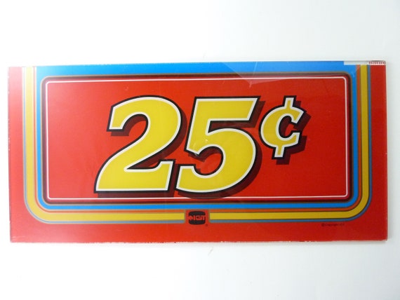 Vintage 25 Cents Draw Poker Slot Machine Glass Sign - Etsy