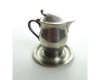 Jarra de crema vintage con platillo incorporado, decoración para estación de café