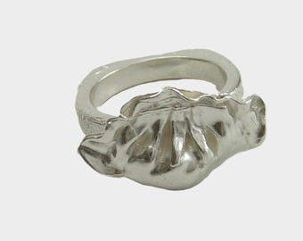 Artisan 950 Fine Silver Dumpling Ring Dim Sum Foodie Novelty Jewelry