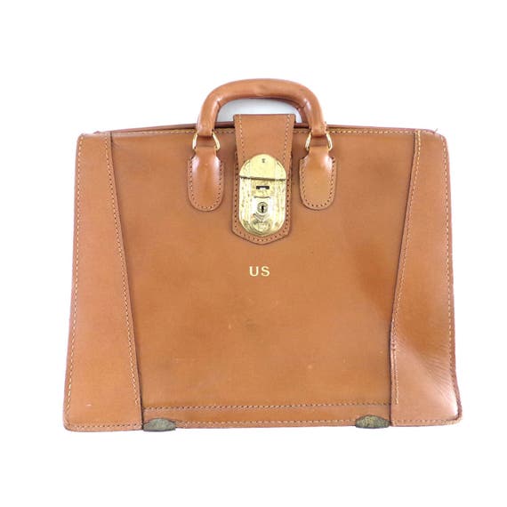 Vintage 1950s Tan Leather Doctor Lawyer Scholar Br